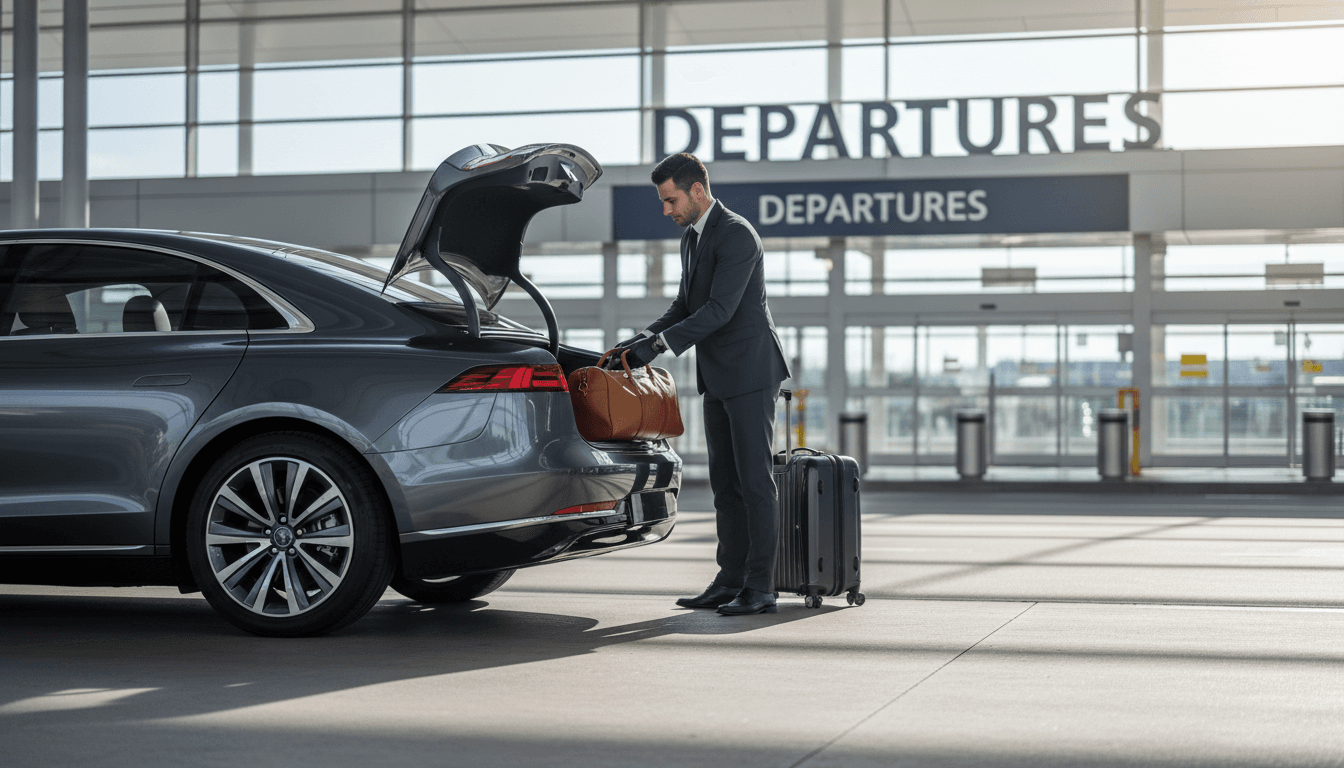 Professional baggage handling at airport pickup