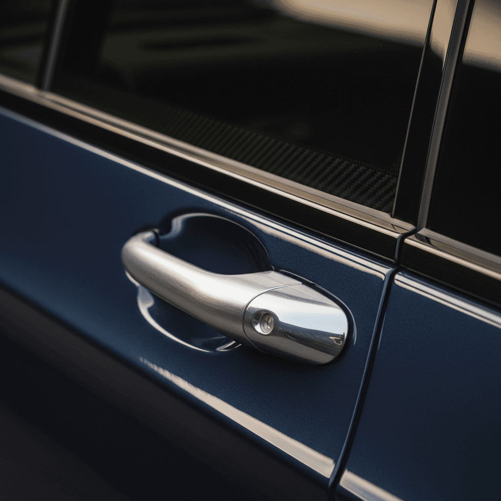 Premium vehicle door handle detail