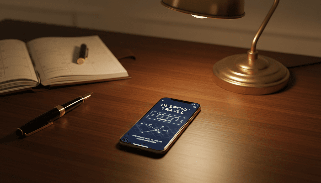 Luxury transportation app displayed on smartphone for booking